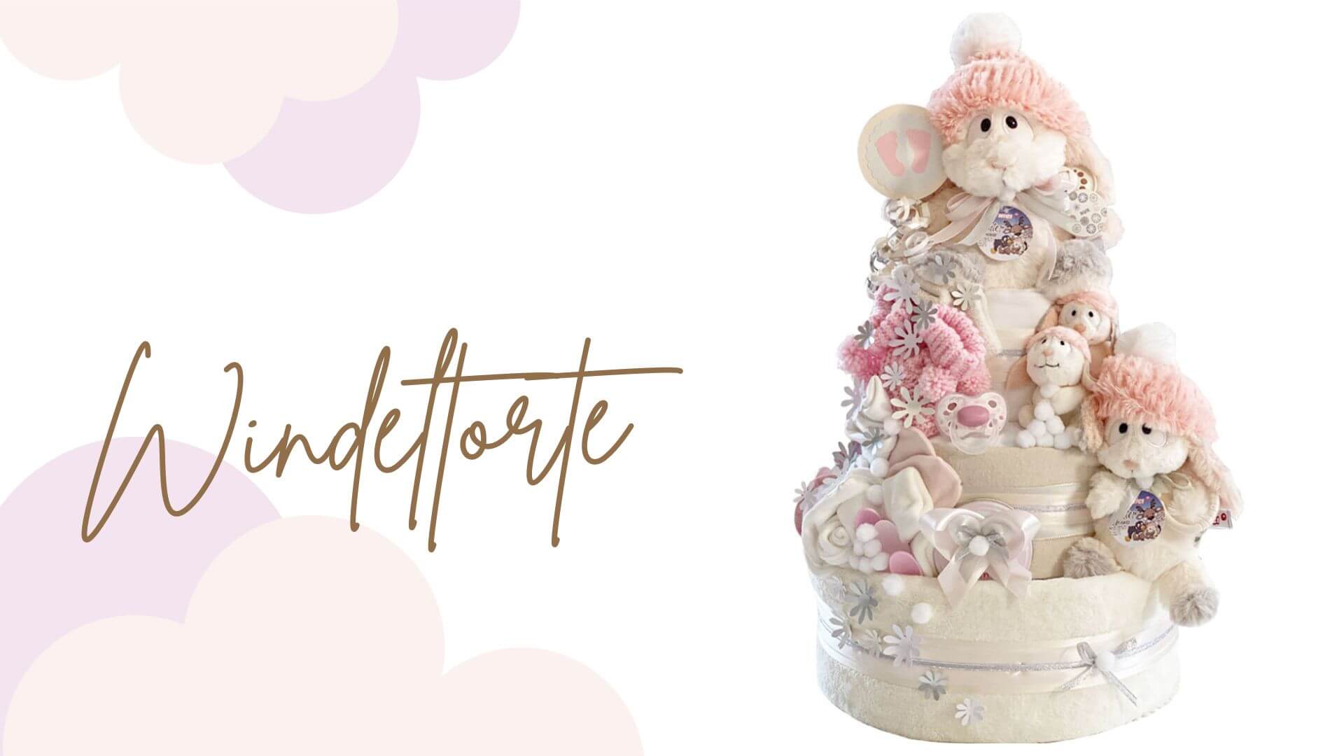 Tarta de pañales para niñas N.º 1.440 Conejita Liska Famaly
