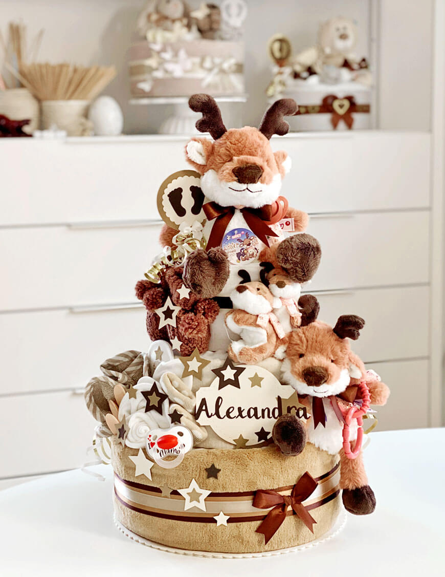 Tarta de pañales neutro N.º 1.441 Reno Jonte Famaly